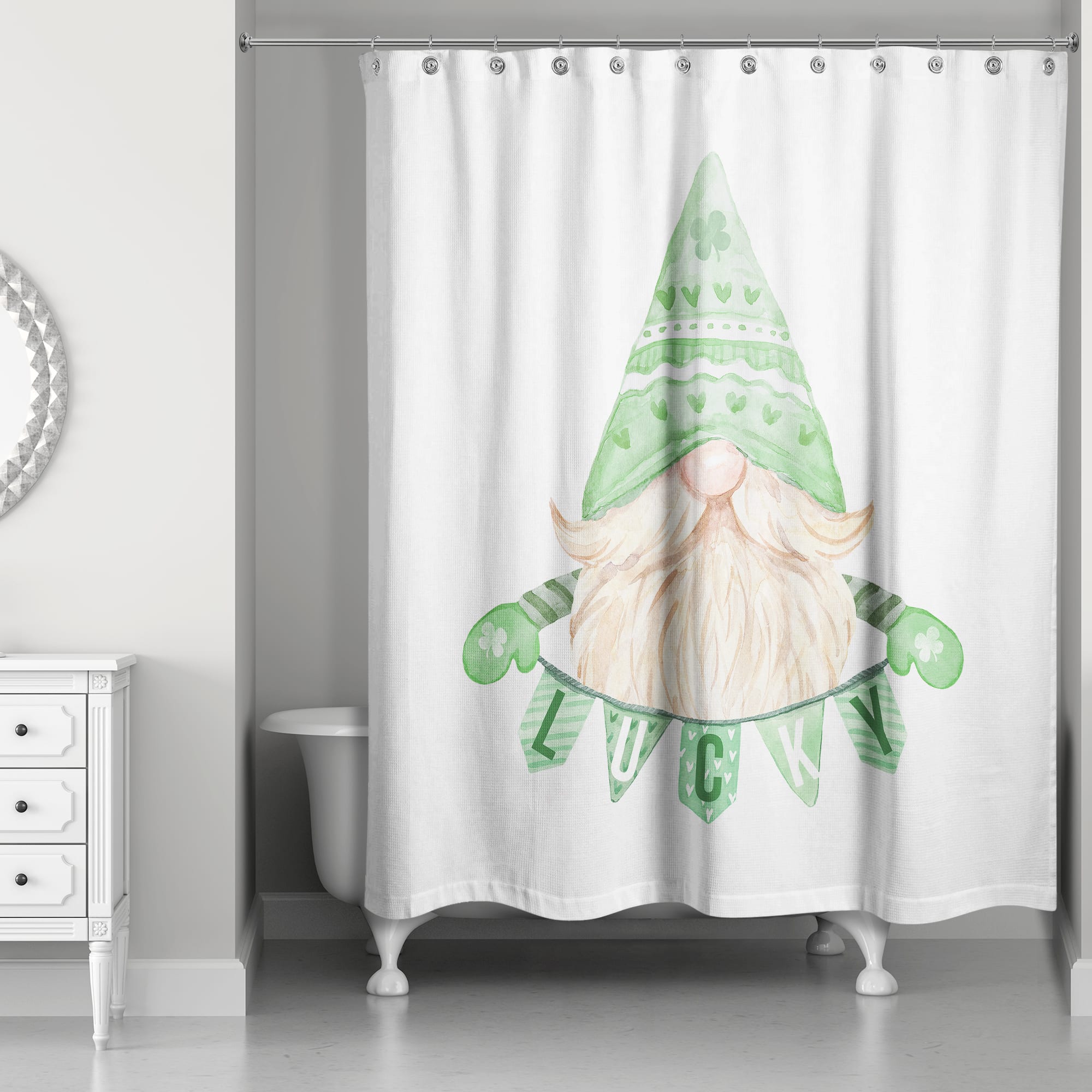 Lucky Leprechaun Banner Shower Curtain 71" x 74" Shower Curtain
